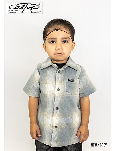 KS001 S/S PLAID : NEW GREY